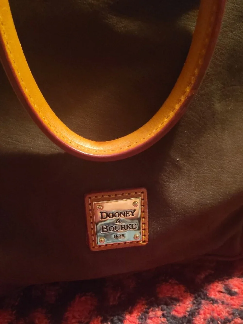 Dooney & Bourke Brown and Tan Leather-Trim Satchel